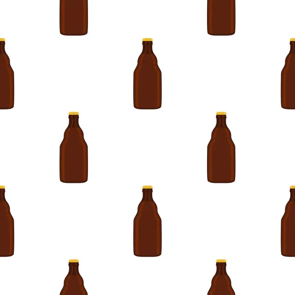 Ilustração Garrafas Vidro Cerveja Sem Costura Tema Com Tampa Para —  Vetores de Stock