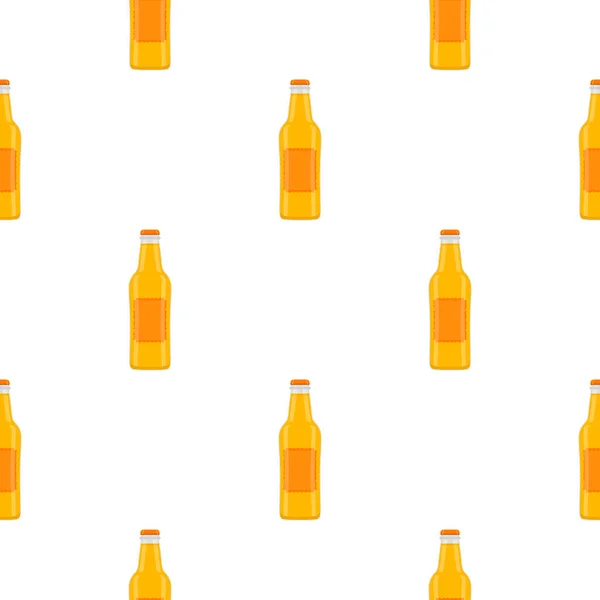 Ilustración Sobre Botellas Vidrio Cerveza Sin Costura Tema Con Tapa — Vector de stock