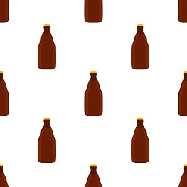 Bira Fabrikası Için Kapaklı Dikişsiz Bira Şişeleri Üzerine Resim Beyaz — Stok Vektör