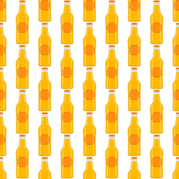 Illustration Sur Thème Bouteilles Verre Bière Sans Couture Avec Couvercle — Image vectorielle