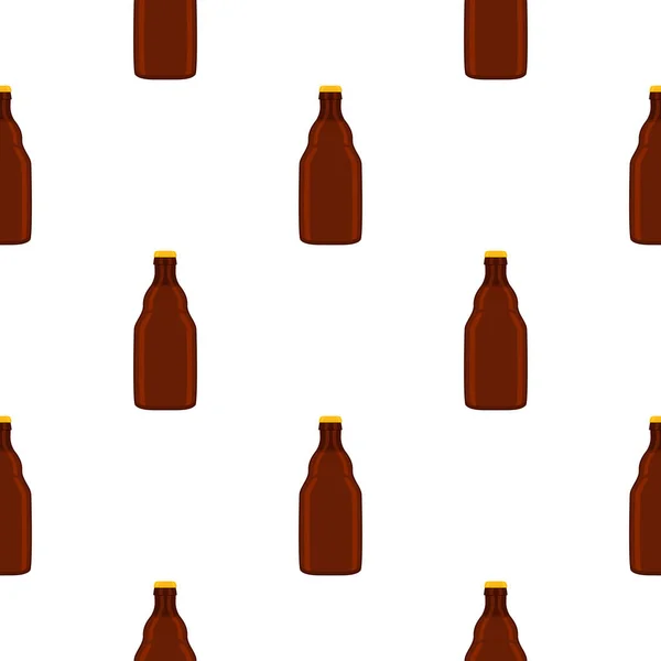 Bira Fabrikası Için Kapaklı Dikişsiz Bira Şişeleri Üzerine Resim Beyaz — Stok Vektör