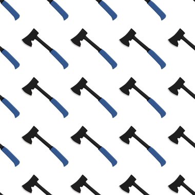 Ahşap saplı çelik baltalar, avlanmak için metal balta. Beyaz arka planda birçok özdeş balta içeren büyük kit baltası. Sahte baltalar erkek aksesuarları, hayatta kalmak için baltalar.