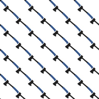 Ahşap saplı çelik baltalar, avlanmak için metal balta. Beyaz arka planda birçok özdeş balta içeren büyük kit baltası. Sahte baltalar erkek aksesuarları, hayatta kalmak için baltalar.