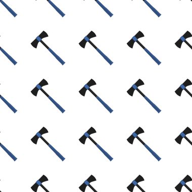 Ahşap saplı çelik baltalar, avlanmak için metal balta. Beyaz arka planda birçok özdeş balta içeren büyük kit baltası. Sahte baltalar erkek aksesuarları, hayatta kalmak için baltalar.