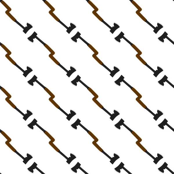 木製ハンドル付きのテーマパターン鋼軸上のイラスト 狩猟のための金属斧 白い背景に多数の同軸で構成されるビッグキット斧 鍛造軸それは主オスアクセサリー 生存のための斧 — ストックベクタ