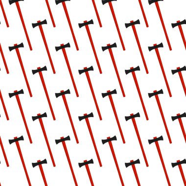 Ahşap saplı çelik baltalar, avlanmak için metal balta. Beyaz arka planda birçok özdeş balta içeren büyük kit baltası. Sahte baltalar erkek aksesuarları, hayatta kalmak için baltalar.