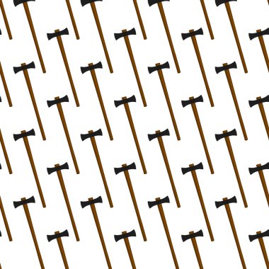 Ahşap saplı çelik baltalar, avlanmak için metal balta. Beyaz arka planda birçok özdeş balta içeren büyük kit baltası. Sahte baltalar erkek aksesuarları, hayatta kalmak için baltalar.