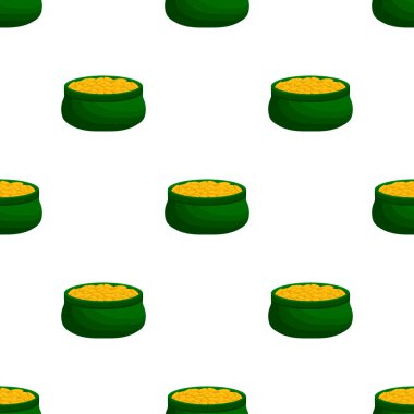 İrlanda bayramı temalı Aziz Patrick günü, kusursuz madeni paralar. Beyaz arka planda birçok özdeş madeni paranın olduğu Aziz Patrick günü. Para için ot. Aziz Patrick Günü için ana aksesuar.