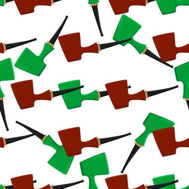 İrlanda bayramı Aziz Patrick günü, pürüzsüz yeşil sigara boruları. Beyaz arka plandaki birbirinin aynısı sigara borularından oluşan Aziz Patrick Günü deseni. St. Patrick Günü için ana aksesuar..