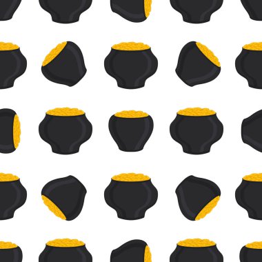 İrlanda bayramı temalı Aziz Patrick günü, kusursuz madeni paralar. Beyaz arka planda birçok özdeş madeni paranın olduğu Aziz Patrick günü. Para için ot. Aziz Patrick Günü için ana aksesuar.