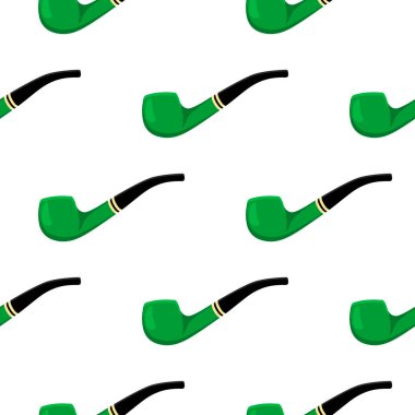 İrlanda bayramı Aziz Patrick günü, pürüzsüz yeşil sigara boruları. Beyaz arka plandaki birbirinin aynısı sigara borularından oluşan Aziz Patrick Günü deseni. St. Patrick Günü için ana aksesuar..