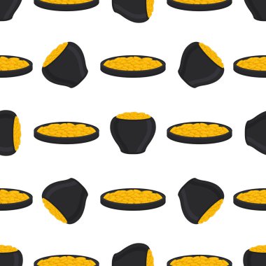 İrlanda bayramı temalı Aziz Patrick günü, kusursuz madeni paralar. Beyaz arka planda birçok özdeş madeni paranın olduğu Aziz Patrick günü. Para için ot. Aziz Patrick Günü için ana aksesuar.