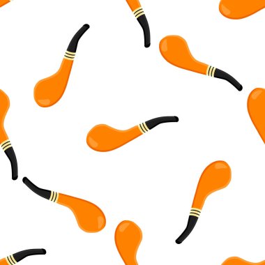 İrlanda bayramı Aziz Patrick günü, kusursuz turuncu tüttürme boruları. Beyaz arka plandaki birbirinin aynısı sigara borularından oluşan Aziz Patrick Günü deseni. St. Patrick Günü için ana aksesuar..