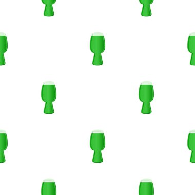 Resimli İrlanda bayramı Aziz Patrick günü, kupada dikişsiz renkli bira. Beyaz arka planda birbirinin aynısı pek çok bira bardağından oluşan Aziz Patrick günü. Aziz Patrick Günü 'nün ana aksesuarında bira..