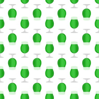 Resimli İrlanda bayramı Aziz Patrick günü, kupada dikişsiz renkli bira. Beyaz arka planda birbirinin aynısı pek çok bira bardağından oluşan Aziz Patrick günü. Aziz Patrick Günü 'nün ana aksesuarında bira..