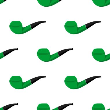 İrlanda bayramı Aziz Patrick günü, pürüzsüz yeşil sigara boruları. Beyaz arka plandaki birbirinin aynısı sigara borularından oluşan Aziz Patrick Günü deseni. St. Patrick Günü için ana aksesuar..