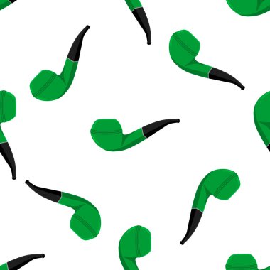 İrlanda bayramı Aziz Patrick günü, pürüzsüz yeşil sigara boruları. Beyaz arka plandaki birbirinin aynısı sigara borularından oluşan Aziz Patrick Günü deseni. St. Patrick Günü için ana aksesuar..