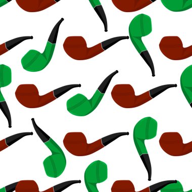 İrlanda bayramı Aziz Patrick günü, pürüzsüz yeşil sigara boruları. Beyaz arka plandaki birbirinin aynısı sigara borularından oluşan Aziz Patrick Günü deseni. St. Patrick Günü için ana aksesuar..