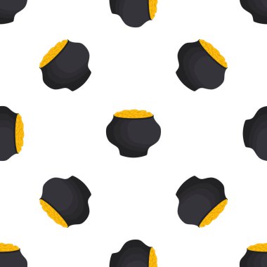 İrlanda bayramı temalı Aziz Patrick günü, kusursuz madeni paralar. Beyaz arka planda birçok özdeş madeni paranın olduğu Aziz Patrick günü. Para için ot. Aziz Patrick Günü için ana aksesuar.