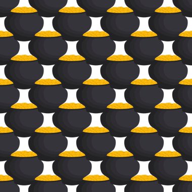 İrlanda bayramı temalı Aziz Patrick günü, kusursuz madeni paralar. Beyaz arka planda birçok özdeş madeni paranın olduğu Aziz Patrick günü. Para için ot. Aziz Patrick Günü için ana aksesuar.