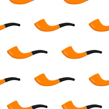 İrlanda bayramı Aziz Patrick günü, kusursuz turuncu tüttürme boruları. Beyaz arka plandaki birbirinin aynısı sigara borularından oluşan Aziz Patrick Günü deseni. St. Patrick Günü için ana aksesuar..