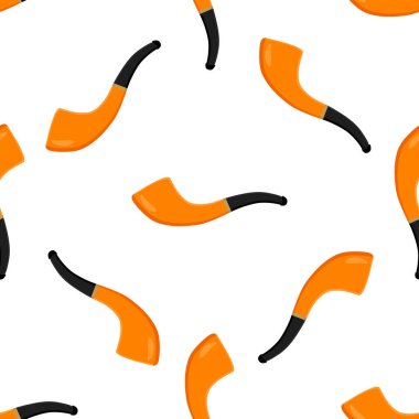 İrlanda bayramı Aziz Patrick günü, kusursuz turuncu tüttürme boruları. Beyaz arka plandaki birbirinin aynısı sigara borularından oluşan Aziz Patrick Günü deseni. St. Patrick Günü için ana aksesuar..