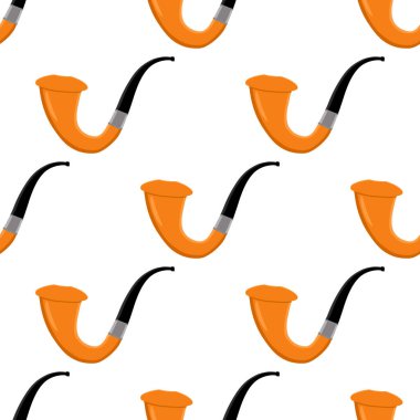 İrlanda bayramı Aziz Patrick günü, kusursuz turuncu tüttürme boruları. Beyaz arka plandaki birbirinin aynısı sigara borularından oluşan Aziz Patrick Günü deseni. St. Patrick Günü için ana aksesuar..