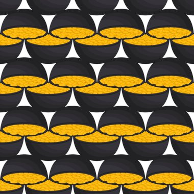 İrlanda bayramı temalı Aziz Patrick günü, kusursuz madeni paralar. Beyaz arka planda birçok özdeş madeni paranın olduğu Aziz Patrick günü. Para için ot. Aziz Patrick Günü için ana aksesuar.