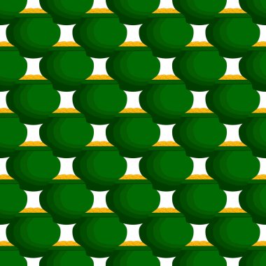 İrlanda bayramı temalı Aziz Patrick günü, kusursuz madeni paralar. Beyaz arka planda birçok özdeş madeni paranın olduğu Aziz Patrick günü. Para için ot. Aziz Patrick Günü için ana aksesuar.