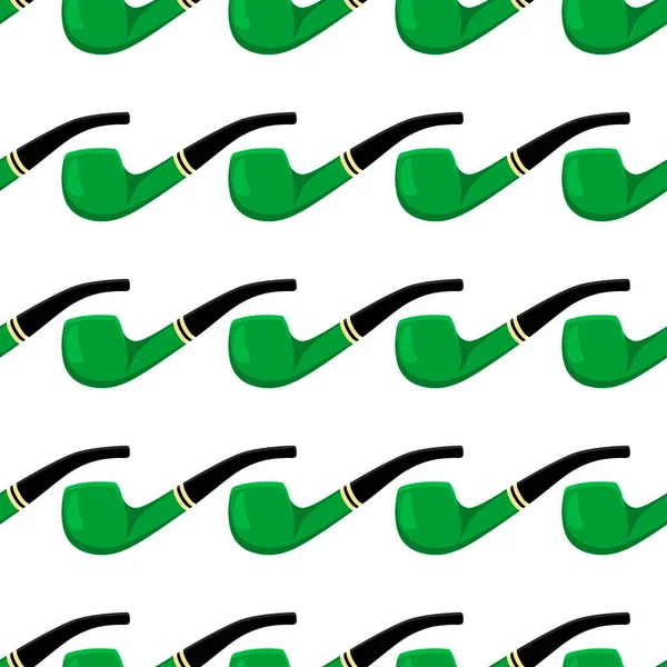İrlanda bayramı Aziz Patrick günü, pürüzsüz yeşil sigara boruları. Beyaz arka plandaki birbirinin aynısı sigara borularından oluşan Aziz Patrick Günü deseni. St. Patrick Günü için ana aksesuar..