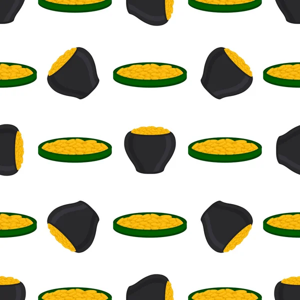 İrlanda bayramı temalı Aziz Patrick günü, kusursuz madeni paralar. Beyaz arka planda birçok özdeş madeni paranın olduğu Aziz Patrick günü. Para için ot. Aziz Patrick Günü için ana aksesuar.