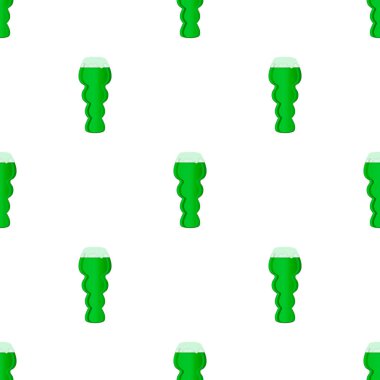 Resimli İrlanda bayramı Aziz Patrick günü, kupada dikişsiz renkli bira. Beyaz arka planda birbirinin aynısı pek çok bira bardağından oluşan Aziz Patrick günü. Aziz Patrick Günü 'nün ana aksesuarında bira..