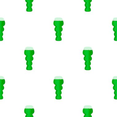 Resimli İrlanda bayramı Aziz Patrick günü, kupada dikişsiz renkli bira. Beyaz arka planda birbirinin aynısı pek çok bira bardağından oluşan Aziz Patrick günü. Aziz Patrick Günü 'nün ana aksesuarında bira..