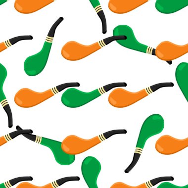 İrlanda bayramı Aziz Patrick günü, pürüzsüz yeşil sigara boruları. Beyaz arka plandaki birbirinin aynısı sigara borularından oluşan Aziz Patrick Günü deseni. St. Patrick Günü için ana aksesuar..