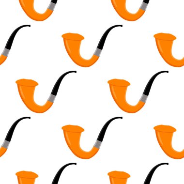 İrlanda bayramı Aziz Patrick günü, kusursuz turuncu tüttürme boruları. Beyaz arka plandaki birbirinin aynısı sigara borularından oluşan Aziz Patrick Günü deseni. St. Patrick Günü için ana aksesuar..