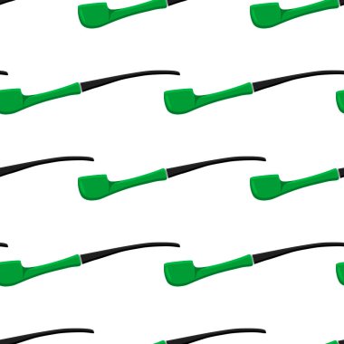 İrlanda bayramı Aziz Patrick günü, pürüzsüz yeşil sigara boruları. Beyaz arka plandaki birbirinin aynısı sigara borularından oluşan Aziz Patrick Günü deseni. St. Patrick Günü için ana aksesuar..