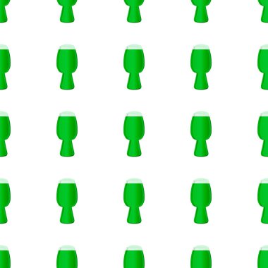 Resimli İrlanda bayramı Aziz Patrick günü, kupada dikişsiz renkli bira. Beyaz arka planda birbirinin aynısı pek çok bira bardağından oluşan Aziz Patrick günü. Aziz Patrick Günü 'nün ana aksesuarında bira..