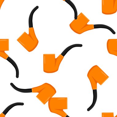 İrlanda bayramı Aziz Patrick günü, kusursuz turuncu tüttürme boruları. Beyaz arka plandaki birbirinin aynısı sigara borularından oluşan Aziz Patrick Günü deseni. St. Patrick Günü için ana aksesuar..