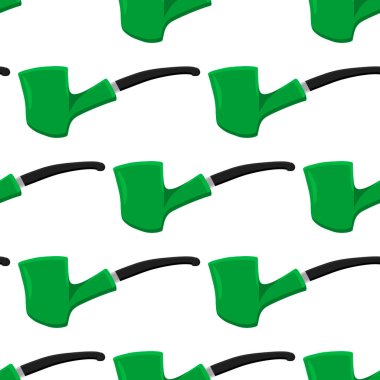 İrlanda bayramı Aziz Patrick günü, pürüzsüz yeşil sigara boruları. Beyaz arka plandaki birbirinin aynısı sigara borularından oluşan Aziz Patrick Günü deseni. St. Patrick Günü için ana aksesuar..