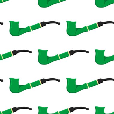 İrlanda bayramı Aziz Patrick günü, pürüzsüz yeşil sigara boruları. Beyaz arka plandaki birbirinin aynısı sigara borularından oluşan Aziz Patrick Günü deseni. St. Patrick Günü için ana aksesuar..