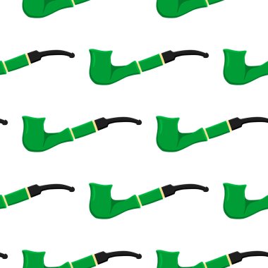 İrlanda bayramı Aziz Patrick günü, pürüzsüz yeşil sigara boruları. Beyaz arka plandaki birbirinin aynısı sigara borularından oluşan Aziz Patrick Günü deseni. St. Patrick Günü için ana aksesuar..