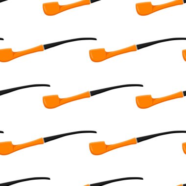 İrlanda bayramı Aziz Patrick günü, kusursuz turuncu tüttürme boruları. Beyaz arka plandaki birbirinin aynısı sigara borularından oluşan Aziz Patrick Günü deseni. St. Patrick Günü için ana aksesuar..