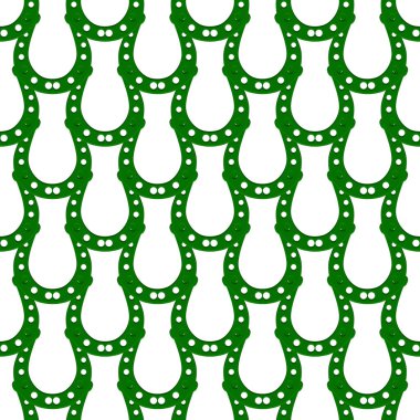 İrlanda bayramı temalı Aziz Patrick günü, kusursuz at nalı. Beyaz arka planda benzer at nallarından oluşan Aziz Patrick Günü deseni. Aziz Patrick Günü 'nün ana aksesuarı..