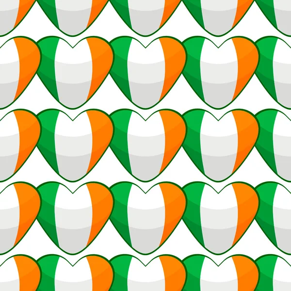 Illustration Zum Thema Irischen Feiertag Patrick Day Nahtlose Farbe Herzen — Stockvektor