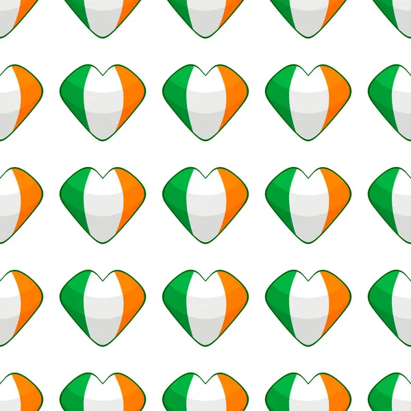 Illustration Sur Thème Vacances Irlandaises Patrick Jour Coeurs Couleur Sans — Image vectorielle