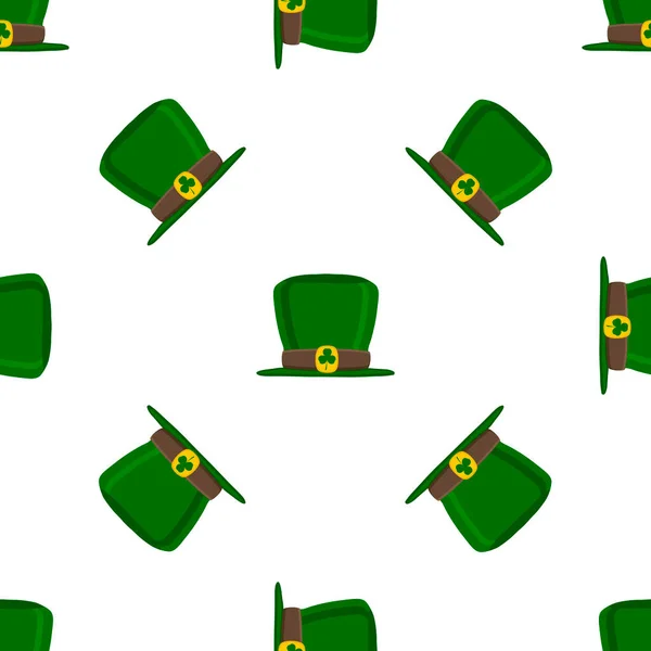 Ilustración Sobre Tema Fiesta Irlandesa San Patricio Día Sombreros Tocado — Vector de stock