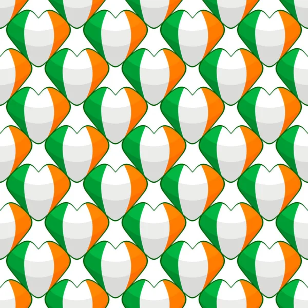 Illustration Sur Thème Vacances Irlandaises Patrick Jour Coeurs Couleur Sans — Image vectorielle