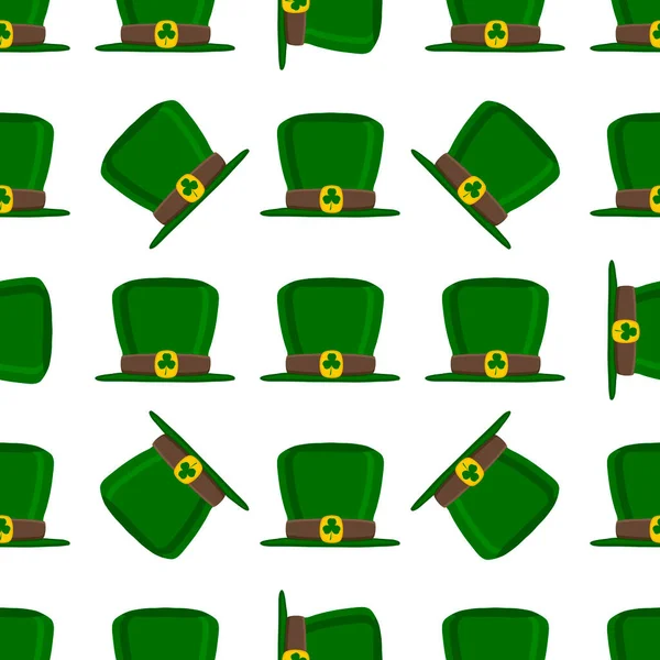 Ilustración Sobre Tema Fiesta Irlandesa San Patricio Día Sombreros Tocado — Vector de stock