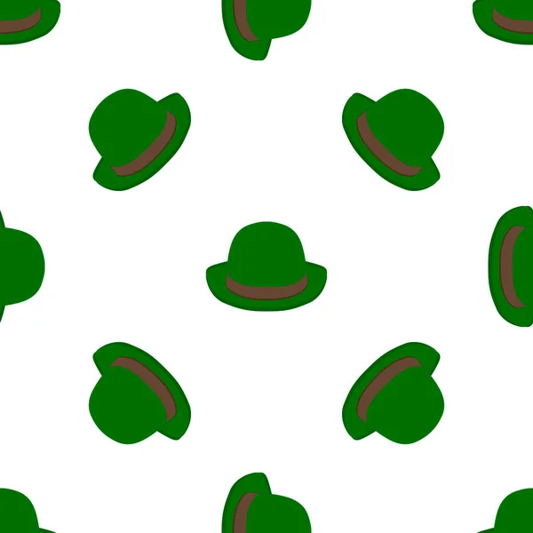 Illustration Zum Thema Irischer Feiertag Patrick Day Nahtlose Kopfbedeckungen Muster — Stockvektor