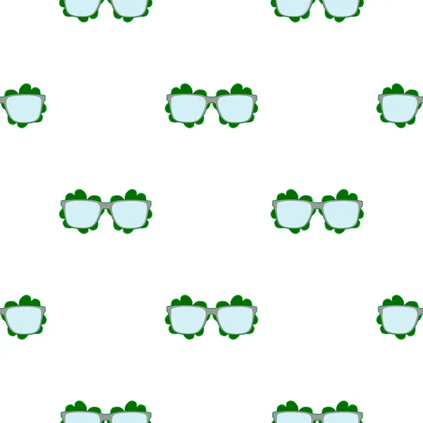 Illustration Zum Thema Irischer Feiertag Patrick Day Nahtlose Brille Muster — Stockvektor